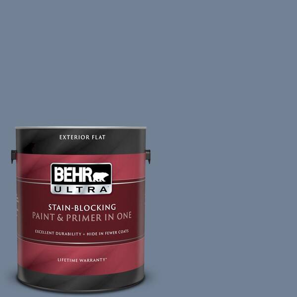 BEHR ULTRA 1 gal. #UL240-5 Tranquil Pond Flat Exterior Paint and Primer in One