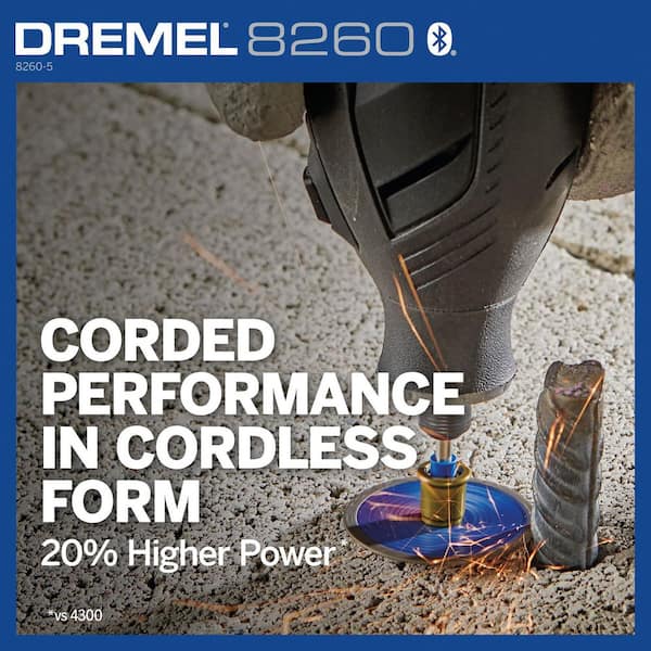Dremel 8260 - Multiherramienta sin cable con batería de litio de 2x 12 V 3  Ah, kit de 5 accesorios, motor sin escobillas, retroalimentación  electrónica Velocidad variable 5000-30 000 rpm y Bluetooth : :  Bricolaje y herramientas