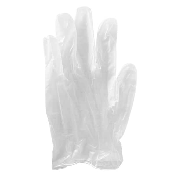 Large Clear Disposable Vinyl Gloves 3 MIL (100Box) 90156 The Home Depot