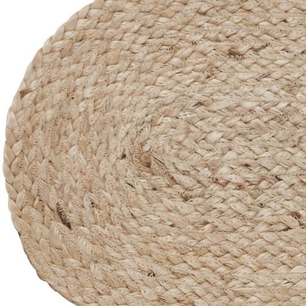 Natural Jute Oval Placemats Set of 4, 10x15 Inches