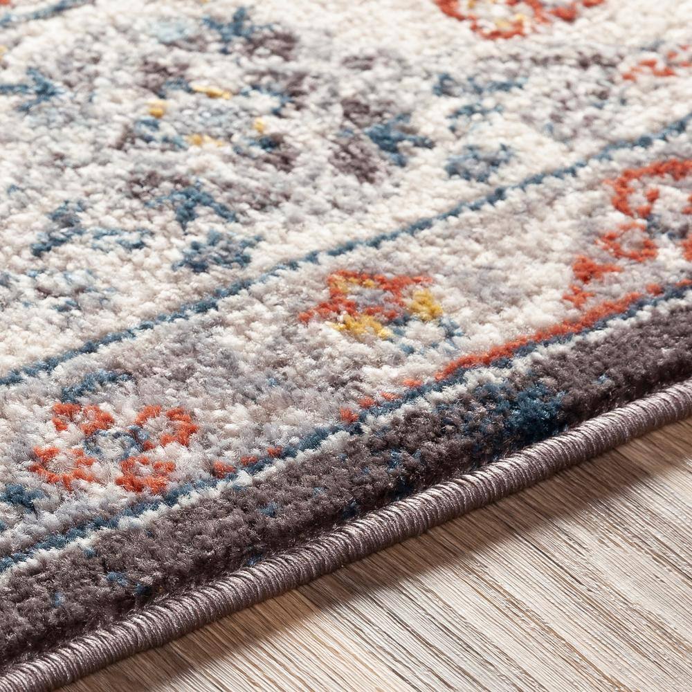 Elegant Blue Medallion 84" x 62" Synthetic Area Rug