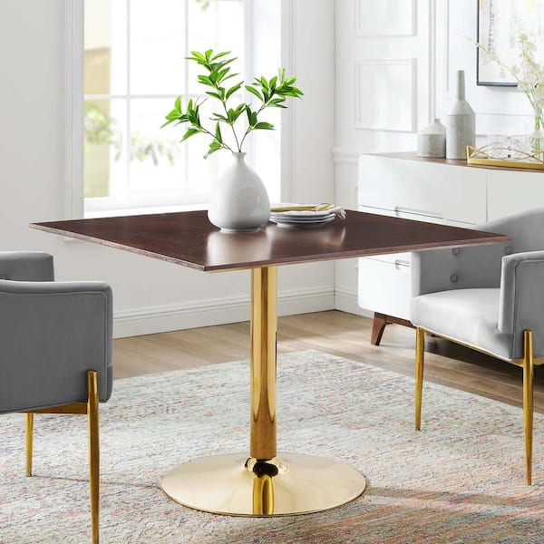 Square gold deals dining table