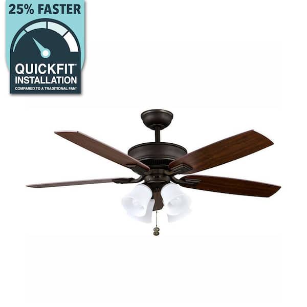 Devron 52 in. LED Indoor Oil-Rubbed Bronze Ceiling Fan with Light Kit