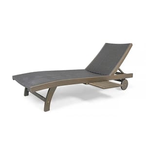 Colby Gray 2-Piece Acacia Wood Outdoor Chaise Lounge