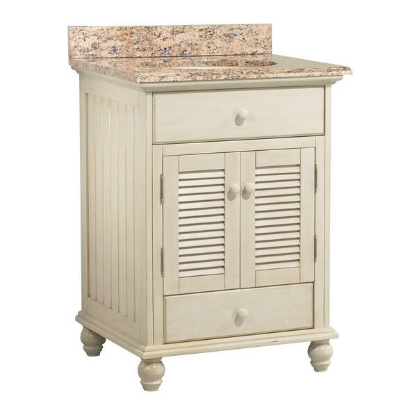 Home Decorators Collection Cottage 25 in. W x 22 in. D Vanity with Vanity Top and Stone Effects in Santa Cecilia