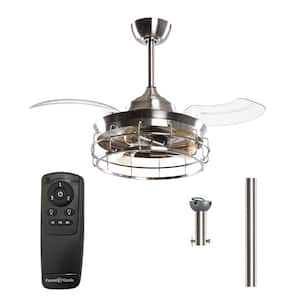 36 in. Indoor Satin Nickel Ceiling Fan with Light and Remote Control