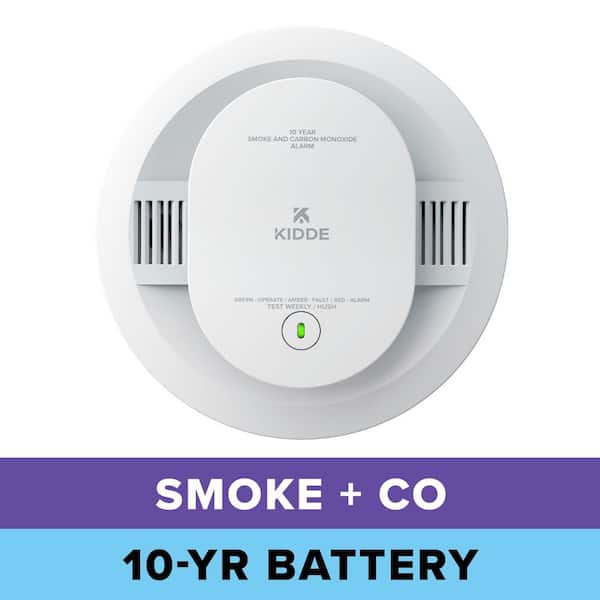 10-Year Battery Powered Smoke and Carbon Monoxide Detector with Alarm LED Warning Lights and Voice Alerts 21032779