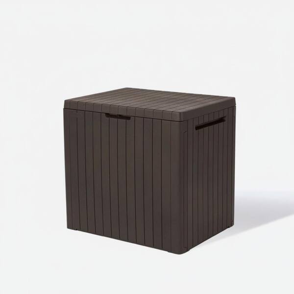 30 Gallon Brown Resin Outdoor Storage Box, Weatherproof Deck Container for Patio