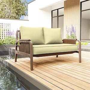 46 in. x 26 in. x 5 in. Outdoor Patio Replacement Loveseat Sofa Cushion Set with Backrest Light Yellow