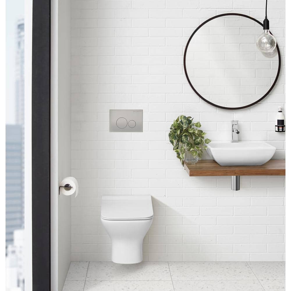 Chrome Dual-Flush Wall Actuator Push Button Plate