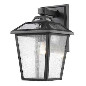 Bayland Black Outdoor Hardwired Wall Sconce with No Bulbs Included