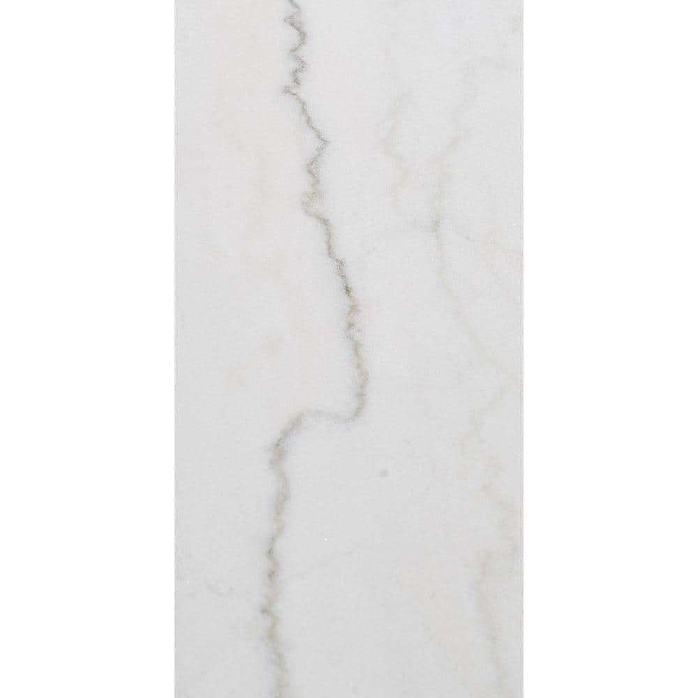 Vida 56" White Marble Top Console Table with Storage Shelf