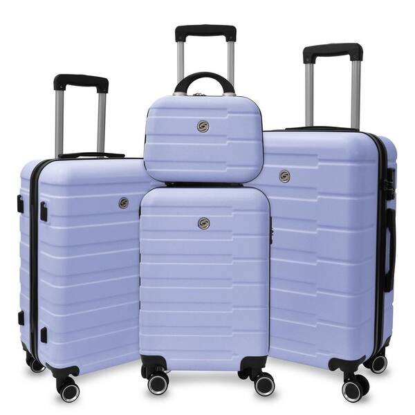INNOBULE 4-Piece Hard Shell Purple Luggage Set with Spinner Wheels 12/20/24/28 in.