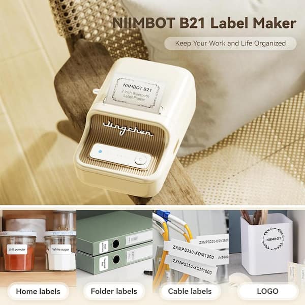  NIIMBOT Label Maker Machine, B21 Barcode Label Maker, Wireless  Label Makers with 1pack 50x30mm Label and 1pack 40×30mm Clear Label for  Home Office Organization Commercial Use : Office Products