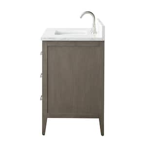 36 in. W x 22 in. D x 34 in. H Single Sink Bathroom Vanity Cabinet in Driftwood Gray with Engineered Marble Top