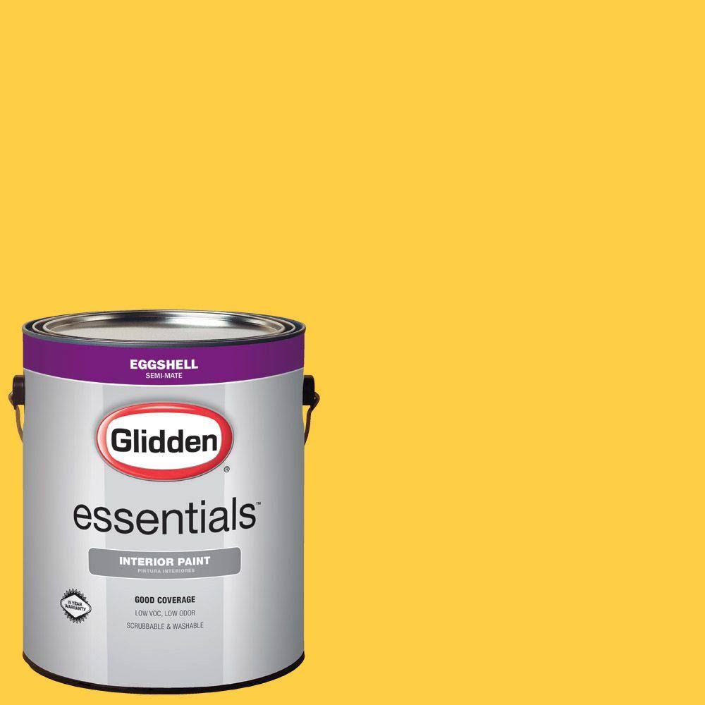 Glidden Essentials 1 gal. HDGY41D Festival Yellow Eggshell Interior