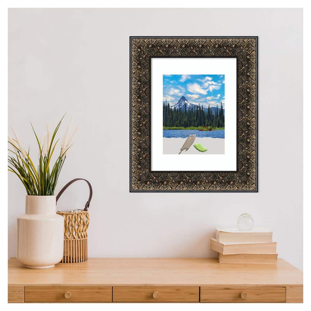 Antiqued Black and Gold Wood Wall Picture Frame
