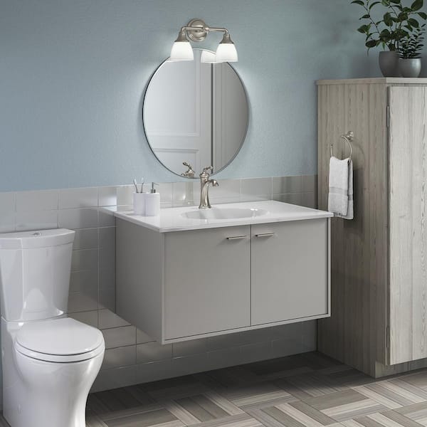 White Kohler K-2798-1-0 Ceramic/Impressions Bathroom Sink