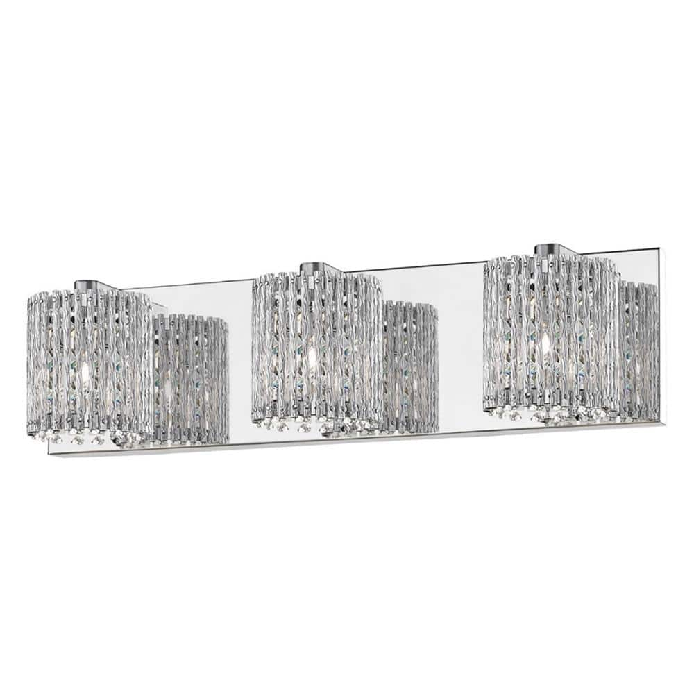 DSI LIGHTING 20.47 in. 3-Light Mirrored Stainless Steel Vanity