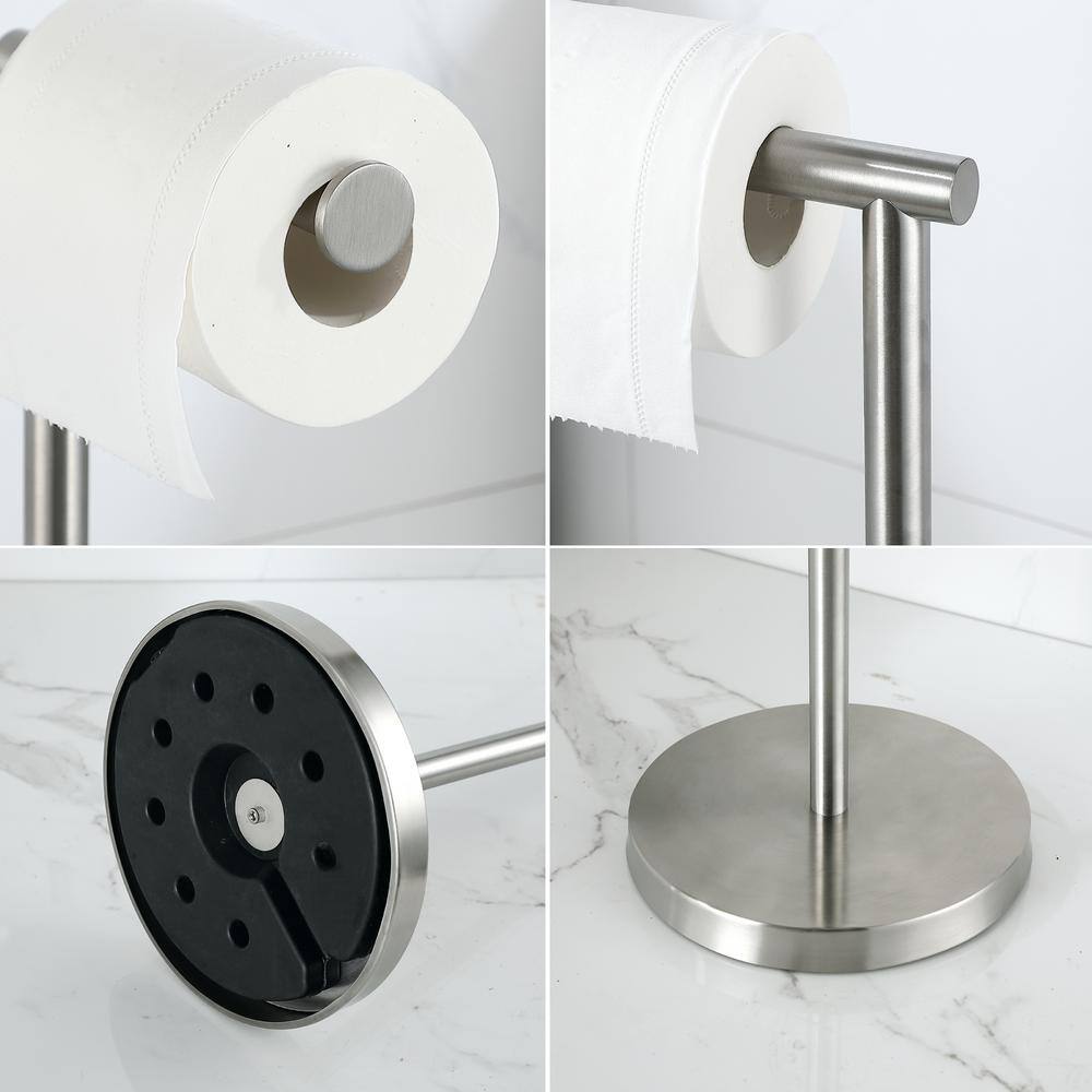 Brushed Nickel Stainless Steel Freestanding Toilet Paper Holder