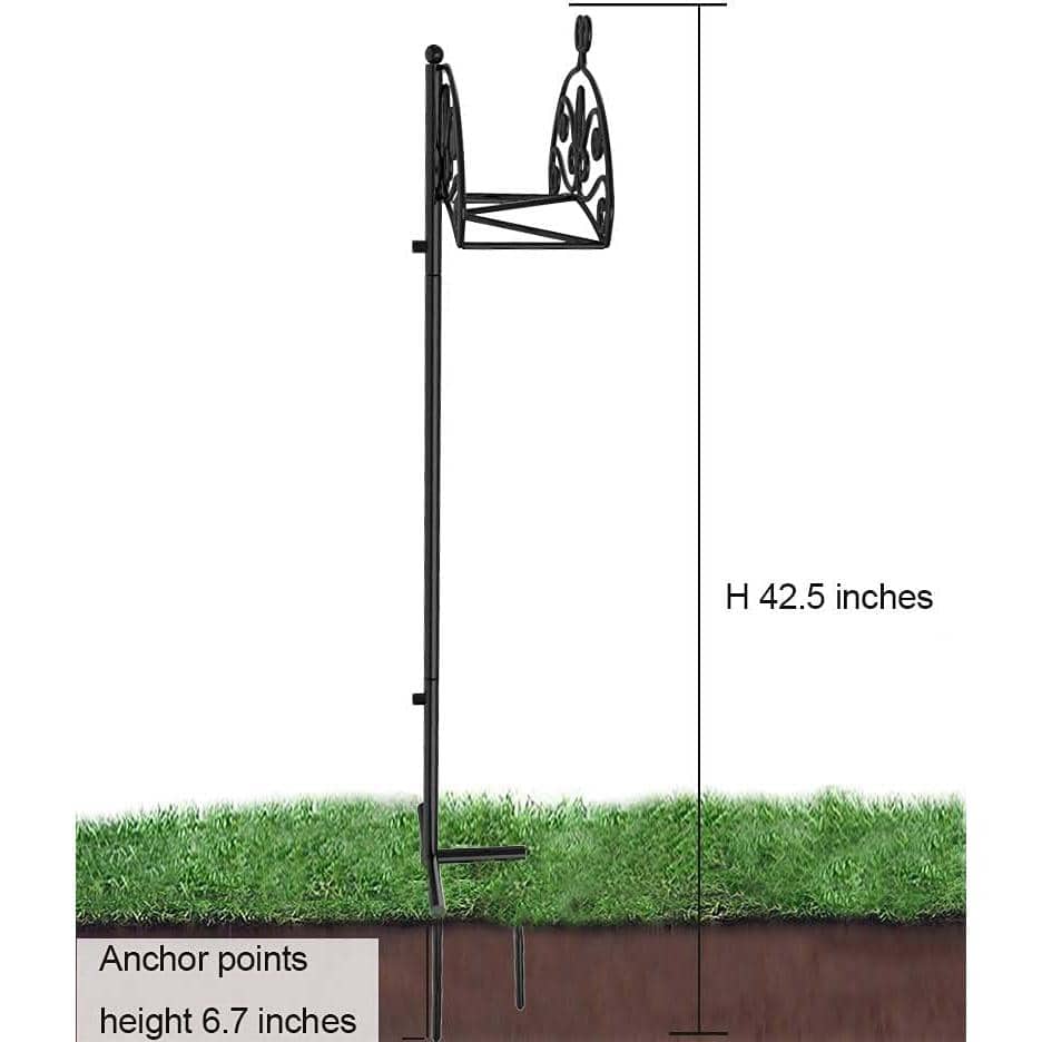 Black Heavy-Duty Metal Garden Hose Holder Stand