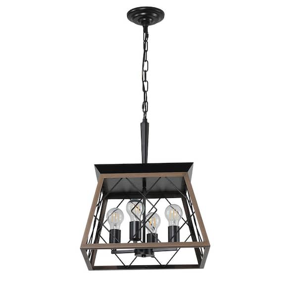 VEVETTA 4-Light Bronze Farmhouse Chandelier Vintage Antique Chandeliers for Dining Room Kitchen Island with No Bulbs Included