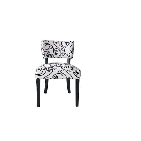 4D Concepts Cosmo Black and White Swirl Fabric Accent Chair