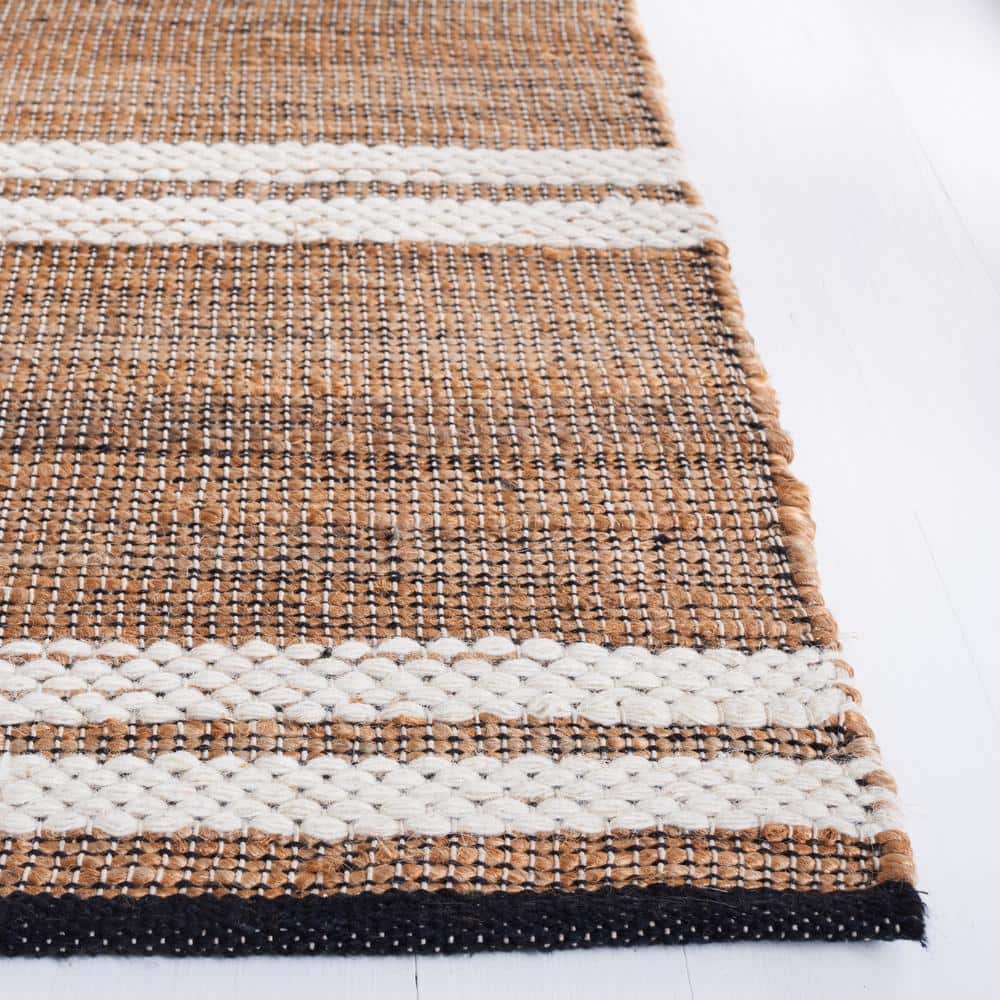 Ivory and Beige Geometric Hand-Knotted Wool Area Rug