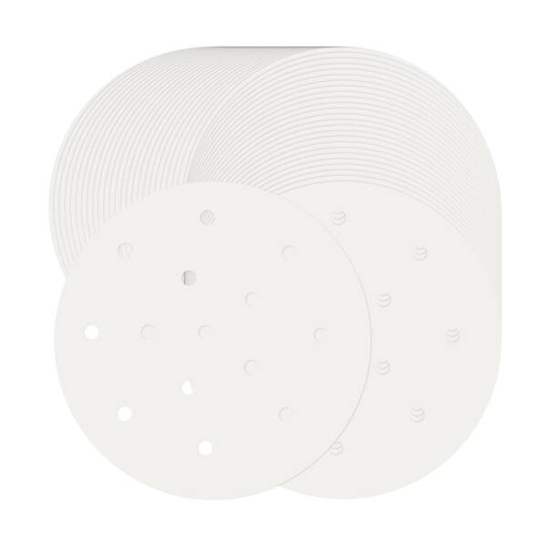 50-Pack 6 in Round Parchment Steamer Liner Paper with Holes Anti-Stick Odorless for Steamers and Air Fryers