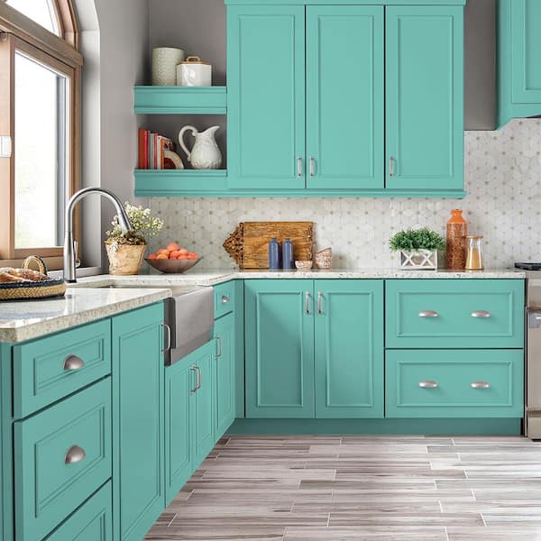 1 qt. #HDC-MD-09 Island Oasis Satin Enamel Interior/Exterior Cabinet, Door & Trim Paint
