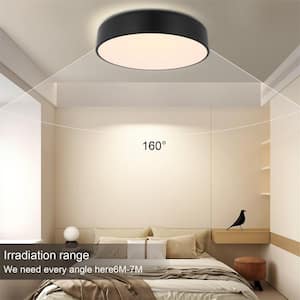 13 in. W Integrated LED Dimmable Flush Mount Ceiling Light Fixture with Remote Control