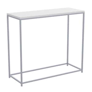 Safdie and Co. 31 in. White Rectangle Wood Console Table