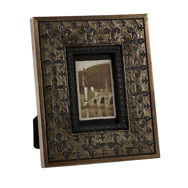 Filament Design Lenor 1-Opening 4 in. x 6 in. Fleur De Lis Brown Picture Frame