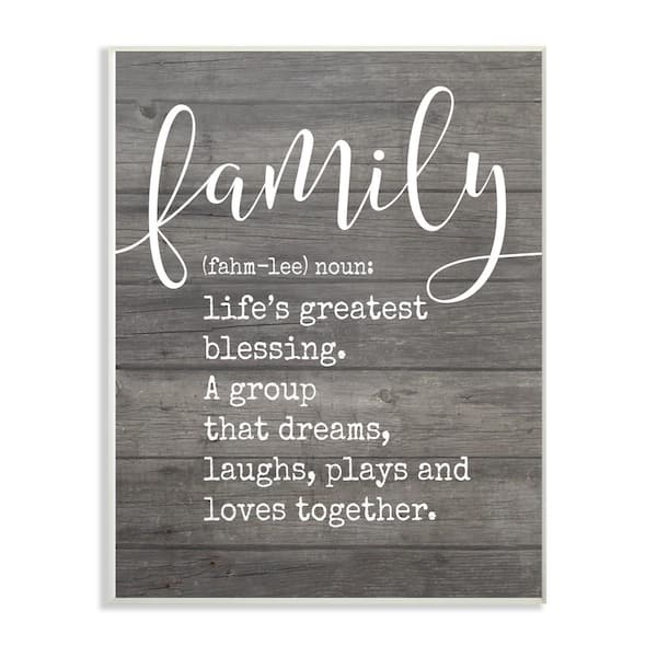 Stupell Industries 12.5 in. x 18.5 in. "Family Definition Planked" by Lettered and Lined Printed Wood Wall Art