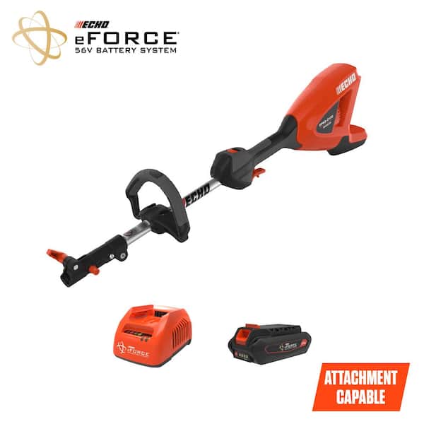 ECHO eFORCE 56V Brushless Cordless Battery Attachment Capable PAS Power Head with 2.5Ah Battery and Charger
