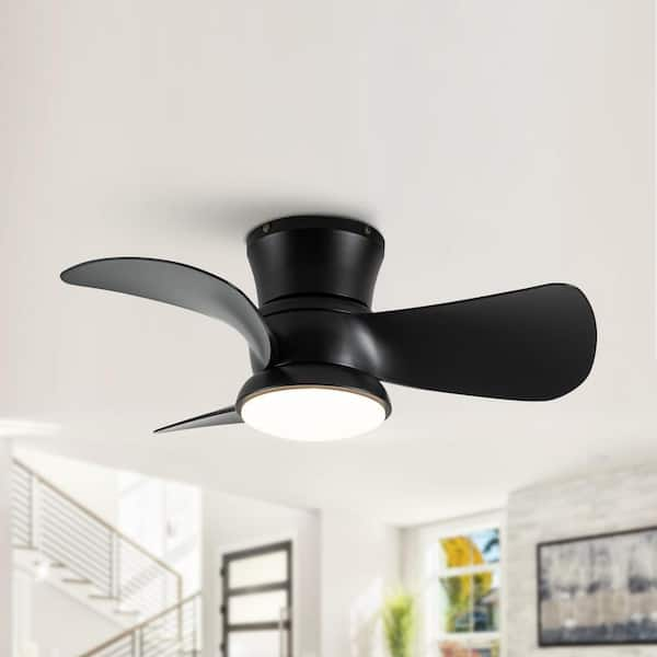 matrix decor 31 in. Indoor Black Flush Mount Ceiling Fan with ...