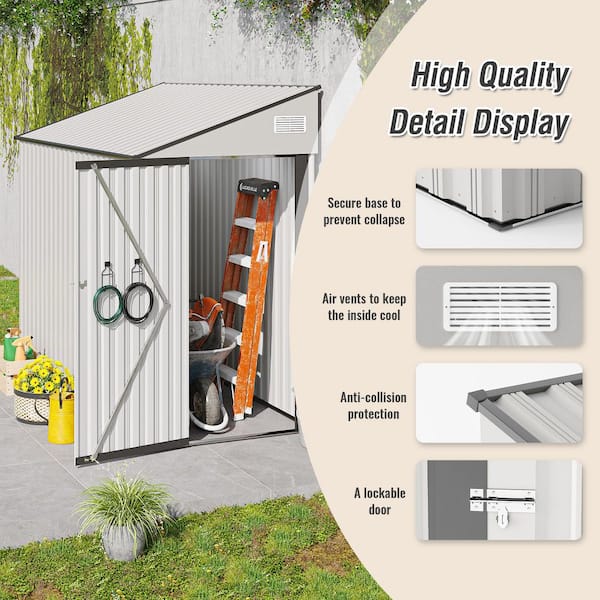 Noble House Alaric 4 ft. W x 8 ft. D White Metal Patio Outdoor