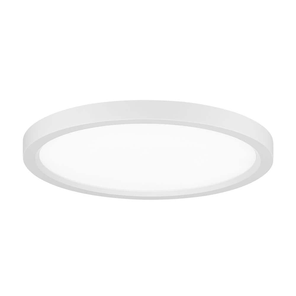 Minka Lavery Vantage 15 in. 1-Light White LED Mount with White Acrylic ...