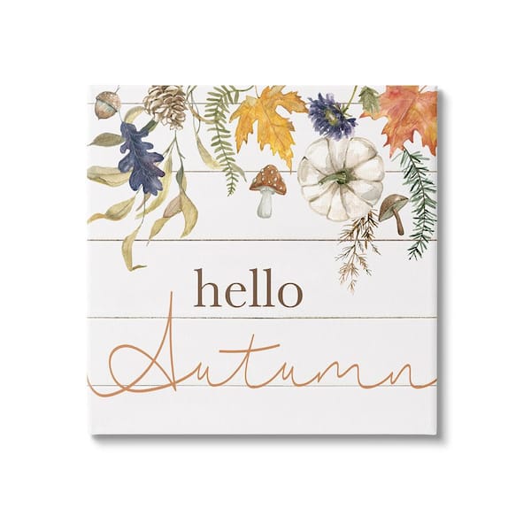 Stupell Industries Hello Autumn Botanicals byLivi Finn 1 Piece Unframed Graphic Print Nature Poster Art Print 17 in. x 17 in.