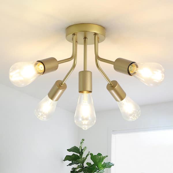 Popular 5 bulb Vintage Gold Chandelier