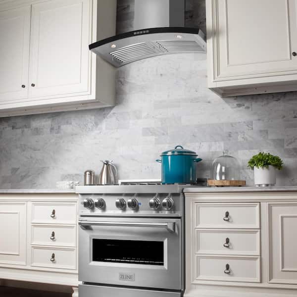 30 in. 400 CFM Ducted Vent Wall Mount Range Hood in Stainless Steel