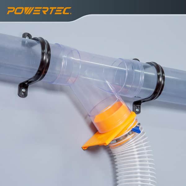 4 in. Dust Collection Fittings Network with Dust Hose Splice, Blast Gates, Pipes, Elbow, Y-Fittings, Mounting Brackets