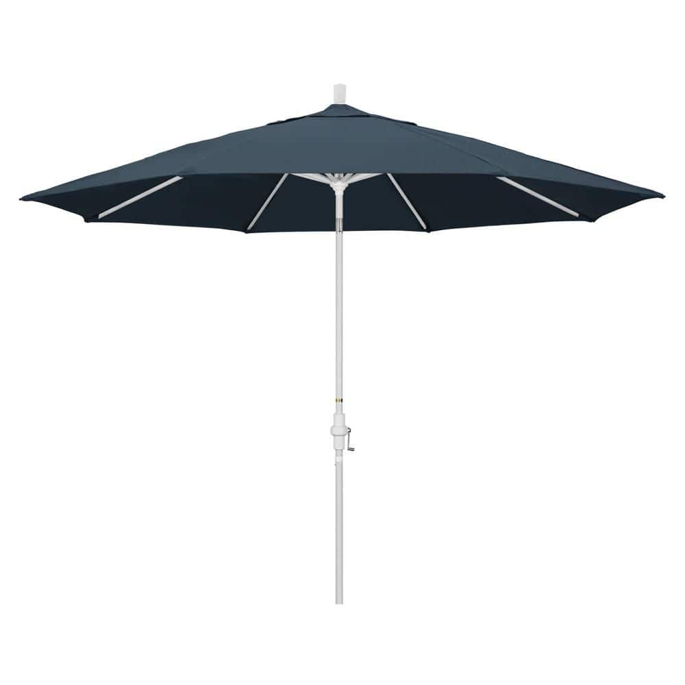 11 ft. Matted White Aluminum Market Patio Umbrella with Aluminum Ribs Collar Tilt Crank Lift in Sapphire Pacifica price history on PriceWatchPro