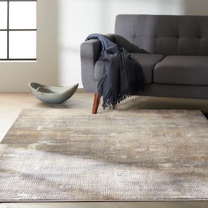 Ck950 Rush Grey/Beige 5 ft. x 7 ft. Abstract Contemporary Area Rug