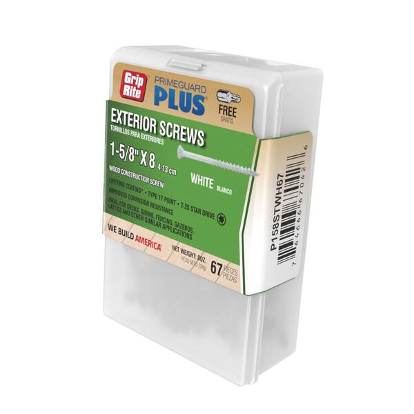 Grip-Rite #8 x 1-5/8 in. Star Drive Bugle Head Coarse Thread Coated Deck Screws 67 per Box