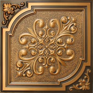 Falkirk Perth Antique Gold 2 ft. x 2 ft. Decorative Victorian Glue Up or Lay In Ceiling Tile (100 sq. ft./case)