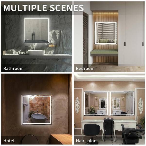 niveal Lumos 36 in. W x 36 in. H Rectangular Frameless LED