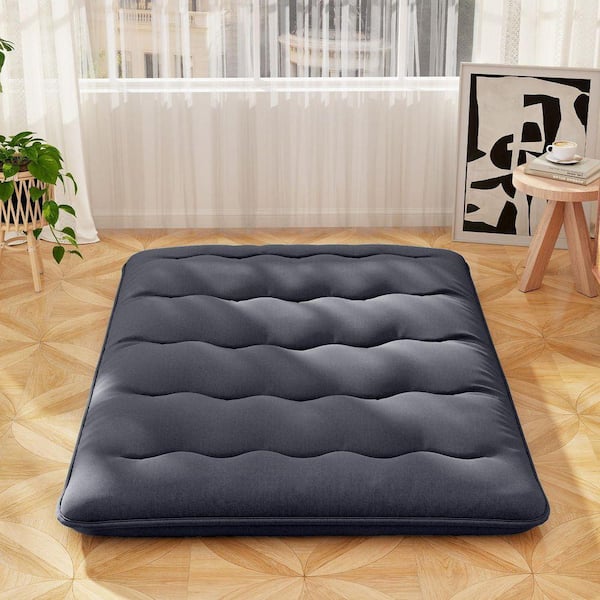 Comfort 4 in. Full Size Polyester Fabric Camping Floor Mattress Topper Pad with Removable and Washable Cover