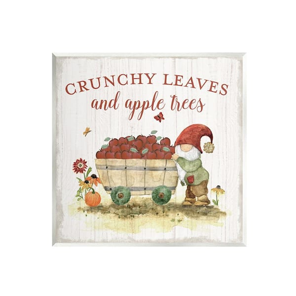 Stupell Industries Fall Apple Tree Phrase by Tava Studios 1-Piece Unframed Graphic Print Fantasy Poster Art Print 12 in. x 12 in.