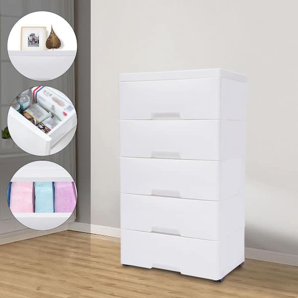  Plastics Storage Cabinet with Drawers and Casters